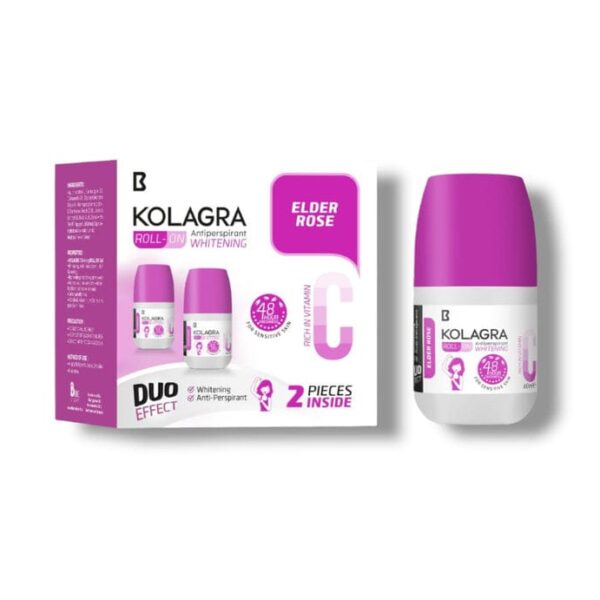 Kolagra whitening Roll on 2*1 promo pack 1+1 Elder Rose