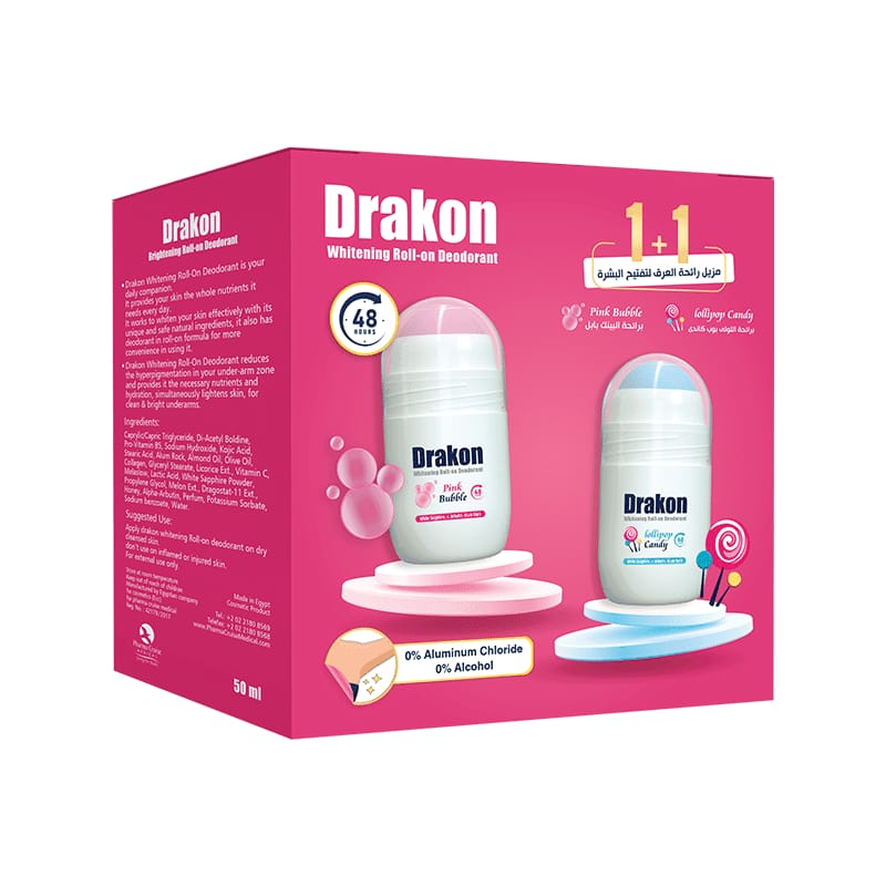 ، Drakon® promopack Drakon whitening Roll on Pink Bubble + Lollipop candy Free - Cosmoshop