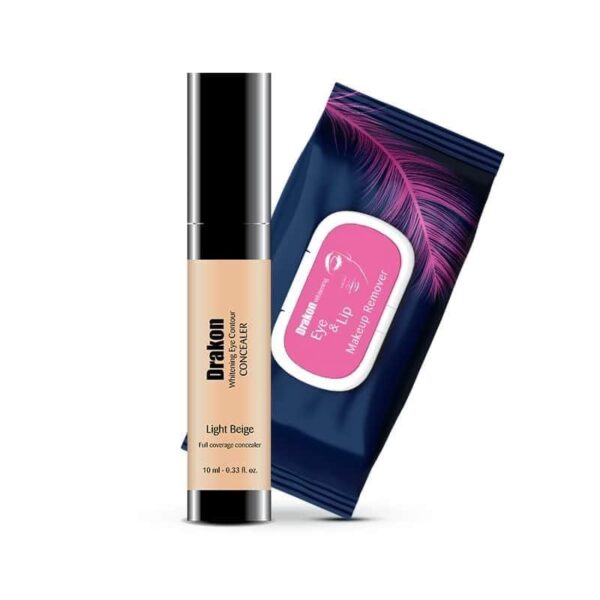 دراكون® - خافي عيوب محيط العين وتبييضه - مناديل مبيضة خفيفة للعين والشفاه - مزيل مكياج