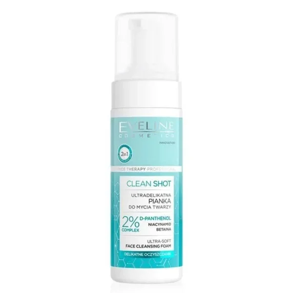 Eveline cosmetics clean shot ultra - soft face cleansing foam 150 ml