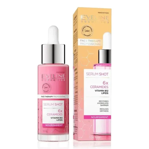 Eveline cosmetics serum shot 6 x ceramides nourishment 30 ml